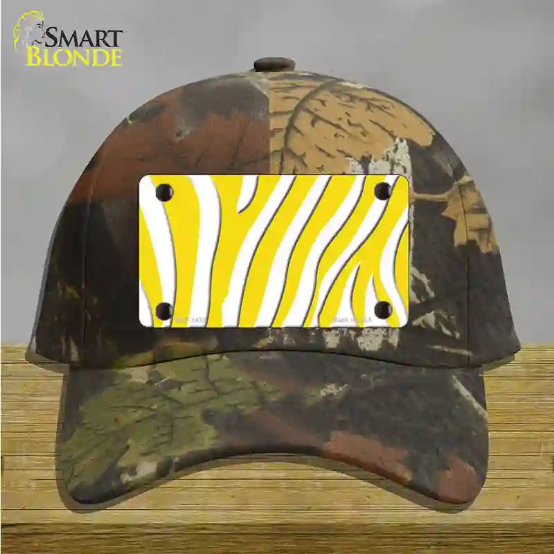 Yellow White Zebra Novelty License Plate Hat Cotton / Camoflauge