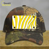 Yellow White Zebra Novelty License Plate Hat Cotton / Camoflauge