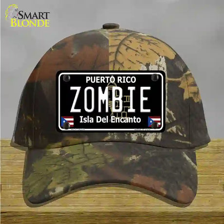 Zombie Puerto Rico Black Novelty License Plate Hat Cotton / Camoflauge