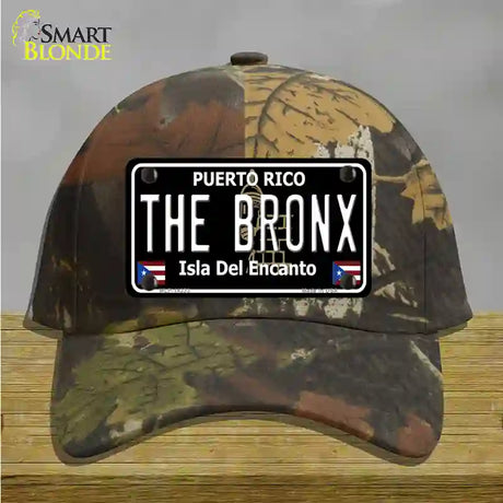 The Bronx Puerto Rico Black Novelty License Plate Hat Cotton / Camoflauge