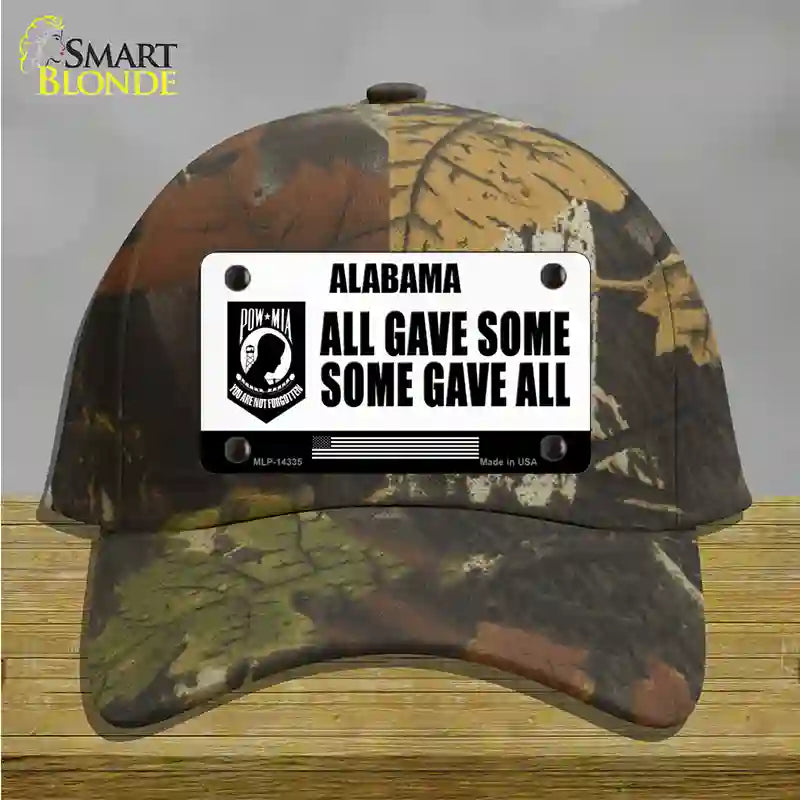 Alabama POW MIA Some Gave All Novelty License Plate Hat Cotton / Camoflauge