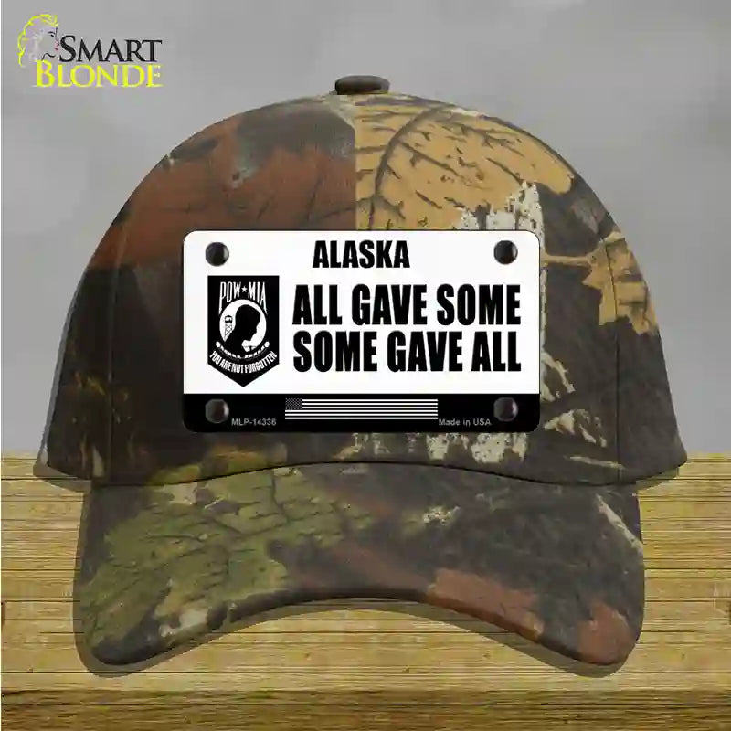 Alaska POW MIA Some Gave All Novelty License Plate Hat Cotton / Camoflauge