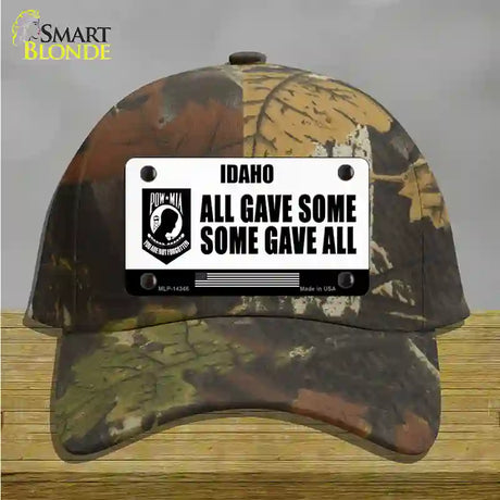 Idaho POW MIA Some Gave All Novelty License Plate Hat Cotton / Camoflauge