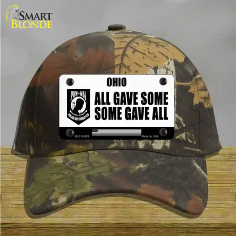 Ohio POW MIA Some Gave All Novelty License Plate Hat Cotton / Camoflauge