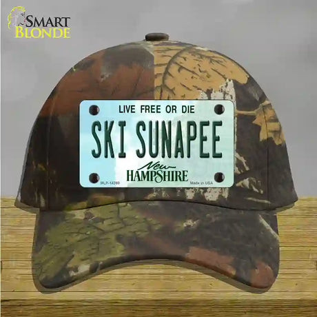 Ski Sunapee New Hampshire Novelty License Plate Hat Cotton / Camoflauge