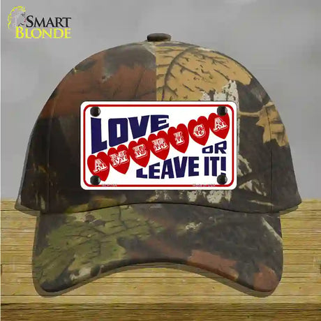 Love America Or Leave It Novelty License Plate Hat Cotton / Camoflauge