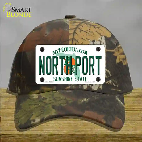 North Port Florida Novelty License Plate Hat Cotton / Camoflauge