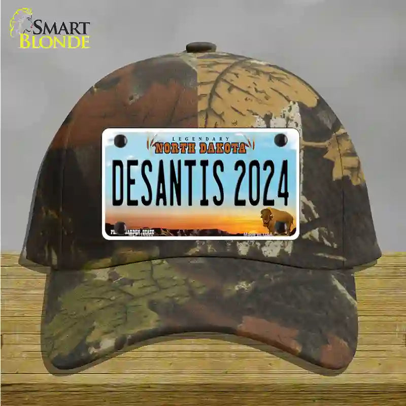 Desantis 2024 North Dakota Novelty License Plate Hat Cotton / Camoflauge