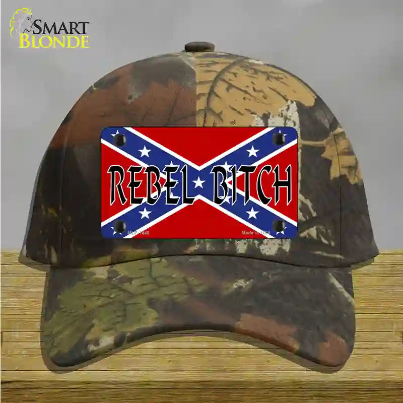 Rebel Bitch Novelty License Plate Hat Cotton / Camoflauge