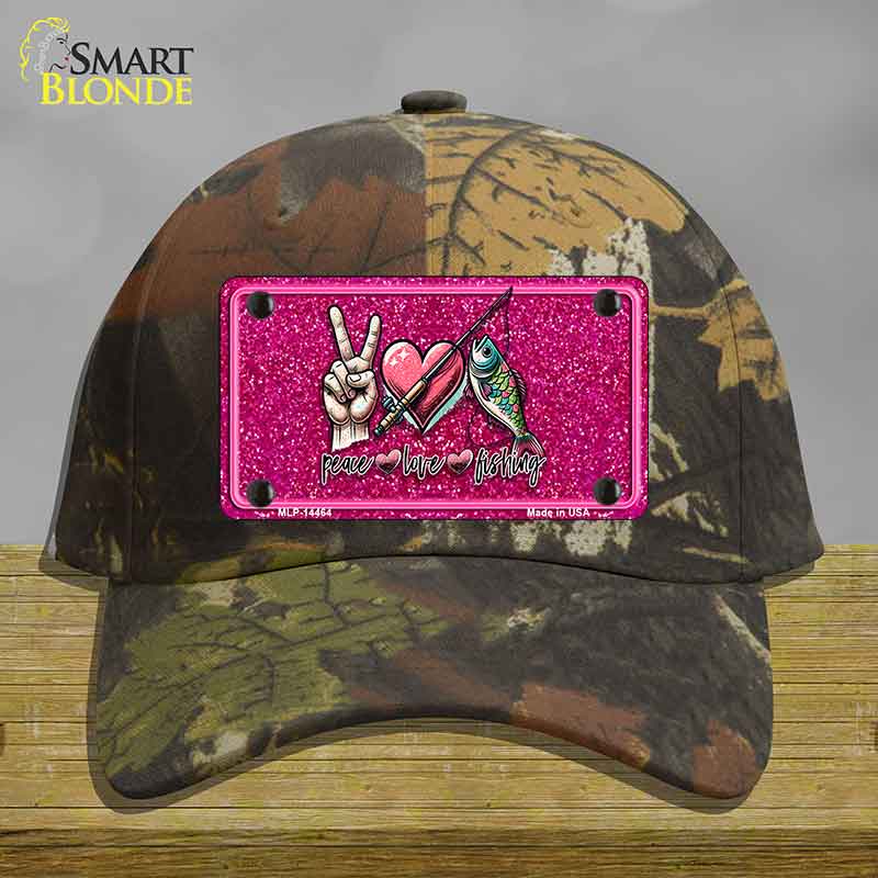 Peace Love Fishing Novelty License Plate Hat HAT-MLP-14464