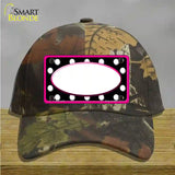 White Black Polka Dots Pink Frame And White Center Oval Novelty License Plate Hat Cotton / Camoflauge