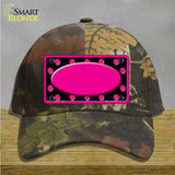 Pink Black Polka Dots Pink Frame And Center Oval Novelty License Plate Hat Cotton / Camoflauge