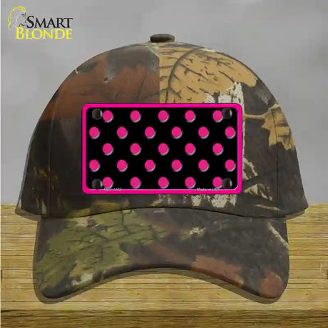 Pink Black Polka Dot Novelty License Plate Hat Cotton / Camoflauge