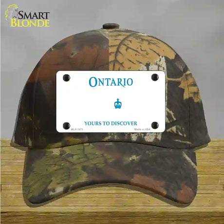 Ontario Canada Novelty License Plate Hat Cotton / Camoflauge