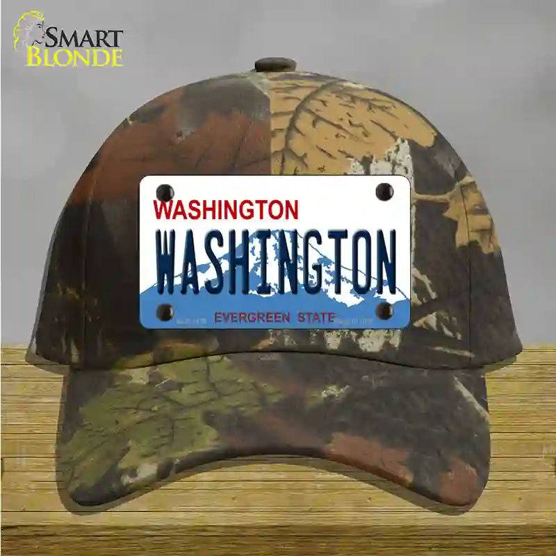 Washington State Novelty License Plate Hat Cotton / Camoflauge