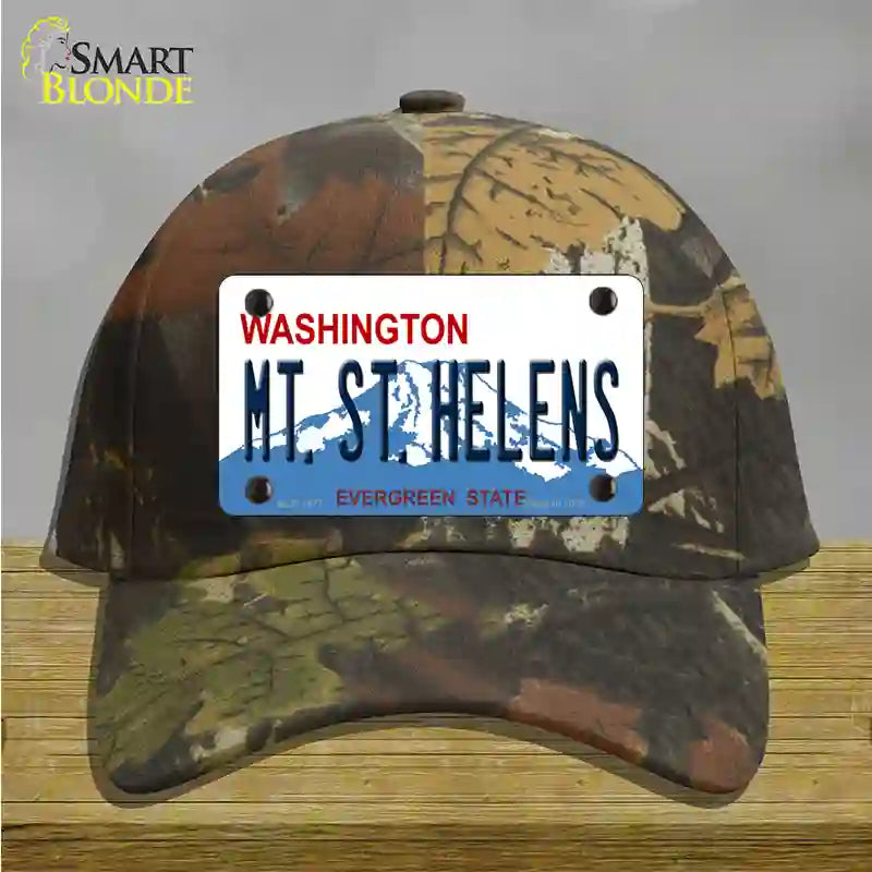 Mt St Helens Washington Novelty License Plate Hat Cotton / Camoflauge