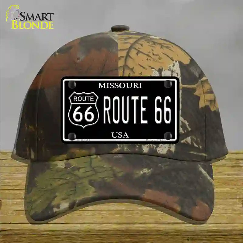 Route 66 Missouri Black Novelty License Plate Hat Cotton / Camoflauge