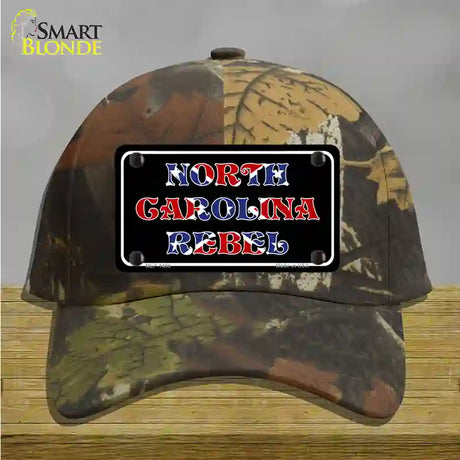 North Carolina Rebel Novelty License Plate Hat Cotton / Camoflauge