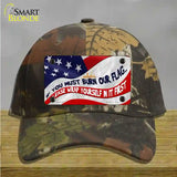 Burn It Wrap Yourself First Novelty License Plate Hat Cotton / Camoflauge