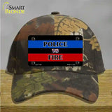 Police Vs. Fire Novelty License Plate Hat Cotton / Camoflauge