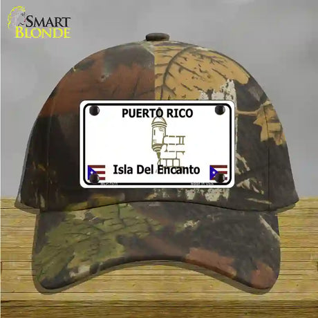 Puerto Rico Novelty License Plate Hat Cotton / Camoflauge