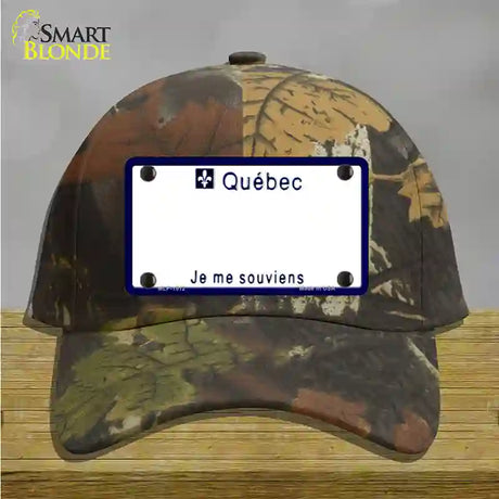 Quebec Novelty License Plate Hat Cotton / Camoflauge