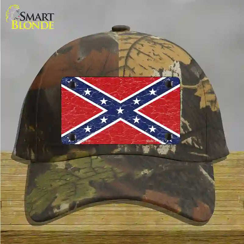 Distressed Confederate Flag Novelty License Plate Hat Cotton / Camoflauge