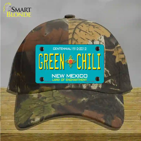 Green Chili New Mexico Novelty License Plate Hat Cotton / Camoflauge