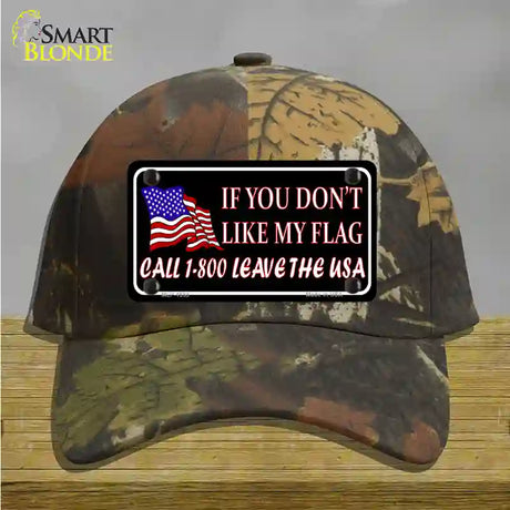 1 800 Leave The USA Novelty License Plate Hat Cotton / Camoflauge