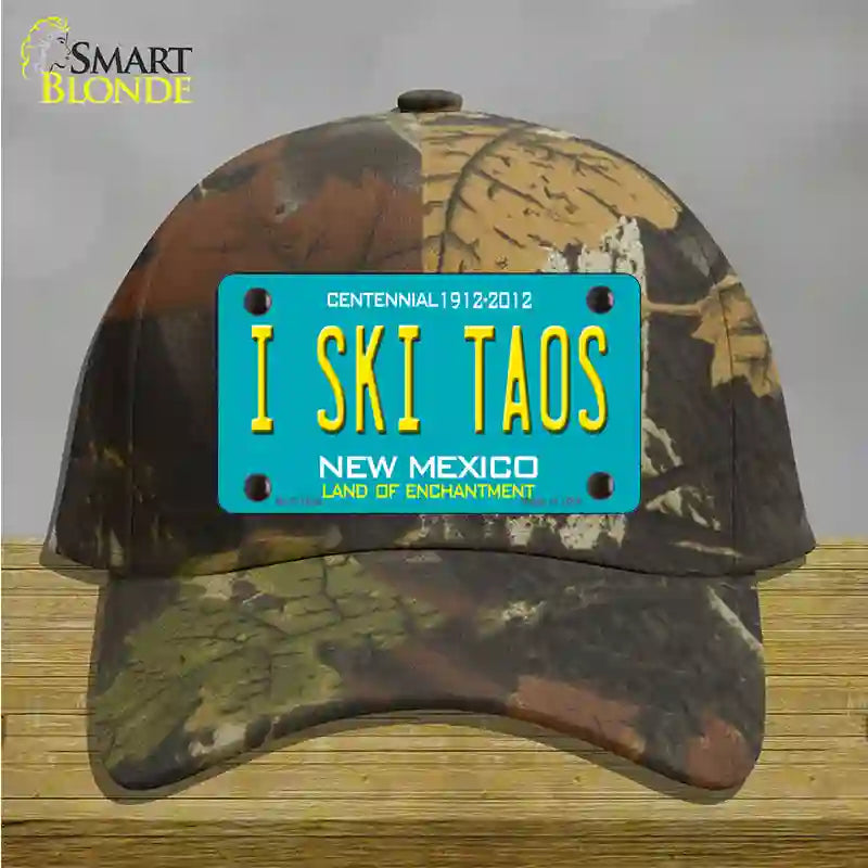 I Ski Taos New Mexico Novelty License Plate Hat Cotton / Camoflauge