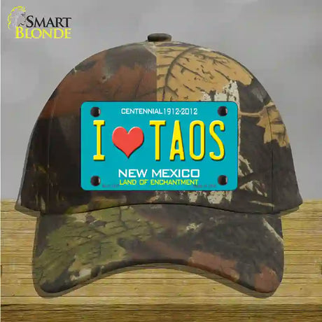 I Love Taos New Mexico Novelty License Plate Hat Cotton / Camoflauge