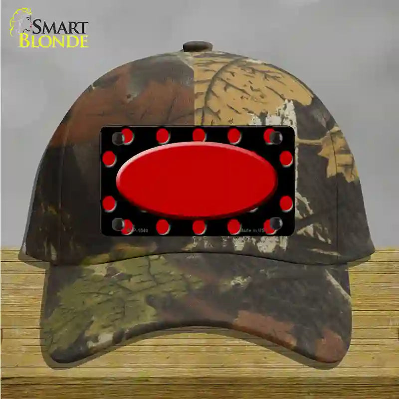 Red Black Polka Dot Red Center Oval Novelty License Plate Hat Cotton / Camoflauge