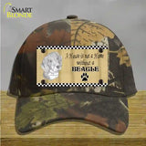 Pencil Sketch Beagle Novelty License Plate Hat Cotton / Camoflauge