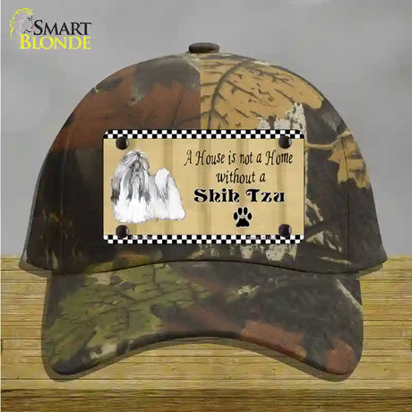 Pencil Sketch Shih Tzu Novelty License Plate Hat Cotton / Camoflauge