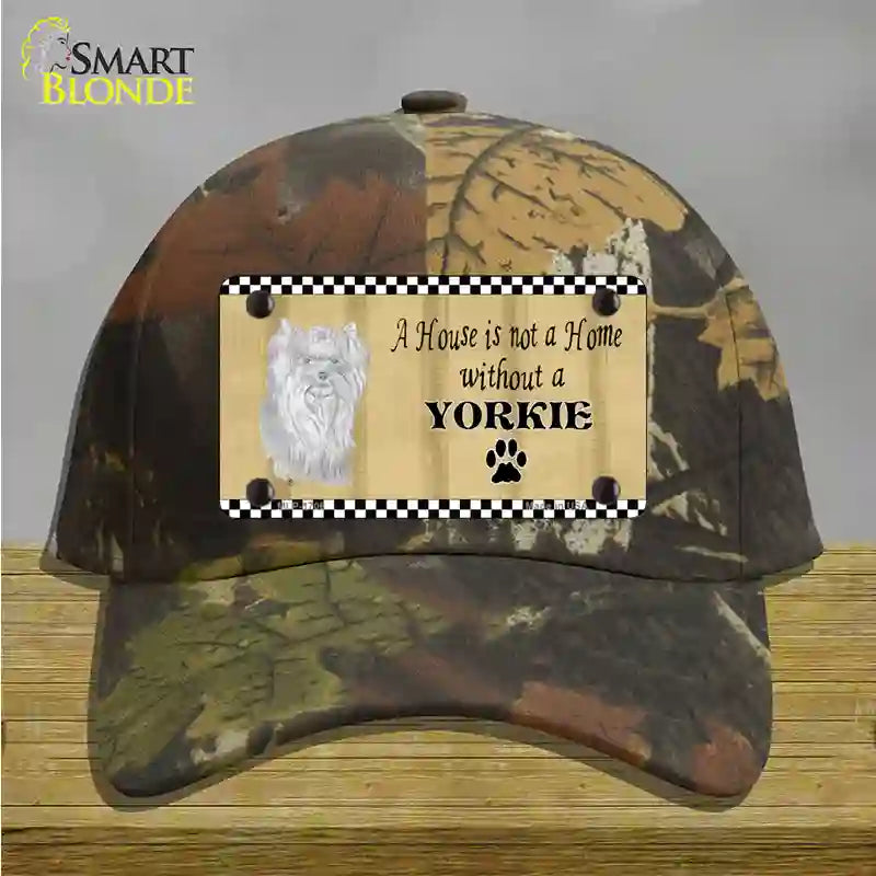 Pencil Sketch Yorkie Novelty License Plate Hat Cotton / Camoflauge