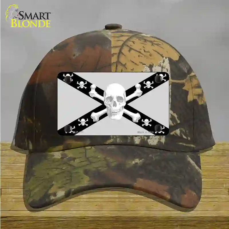 Skull Black & Silver Novelty License Plate Hat Cotton / Camoflauge