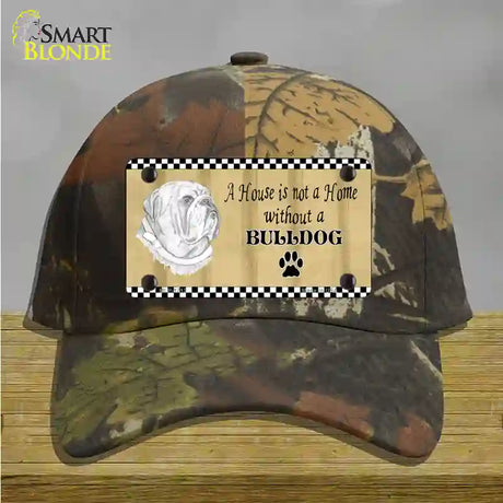 Pencil Sketch Bulldog Novelty License Plate Hat Cotton / Camoflauge