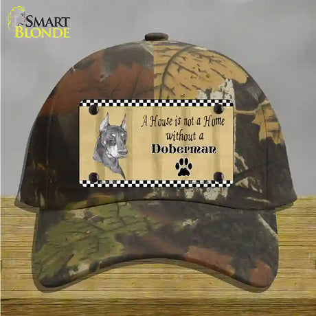 Pencil Sketch Doberman Metal Dog Novelty License Plate Hat Cotton / Camoflauge