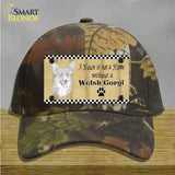 Pencil Sketch Welsh Corgi Novelty License Plate Hat Cotton / Camoflauge