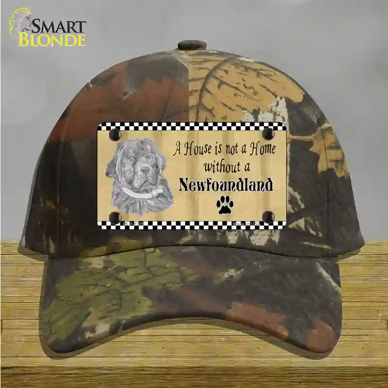 Pencil Sketch New Foundland Novelty License Plate Hat Cotton / Camoflauge