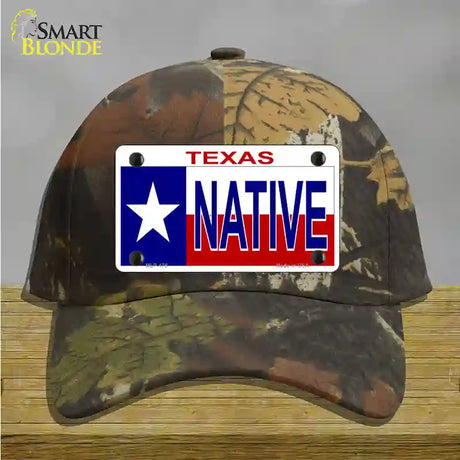 Native Texas Novelty License Plate Hat Cotton / Camoflauge