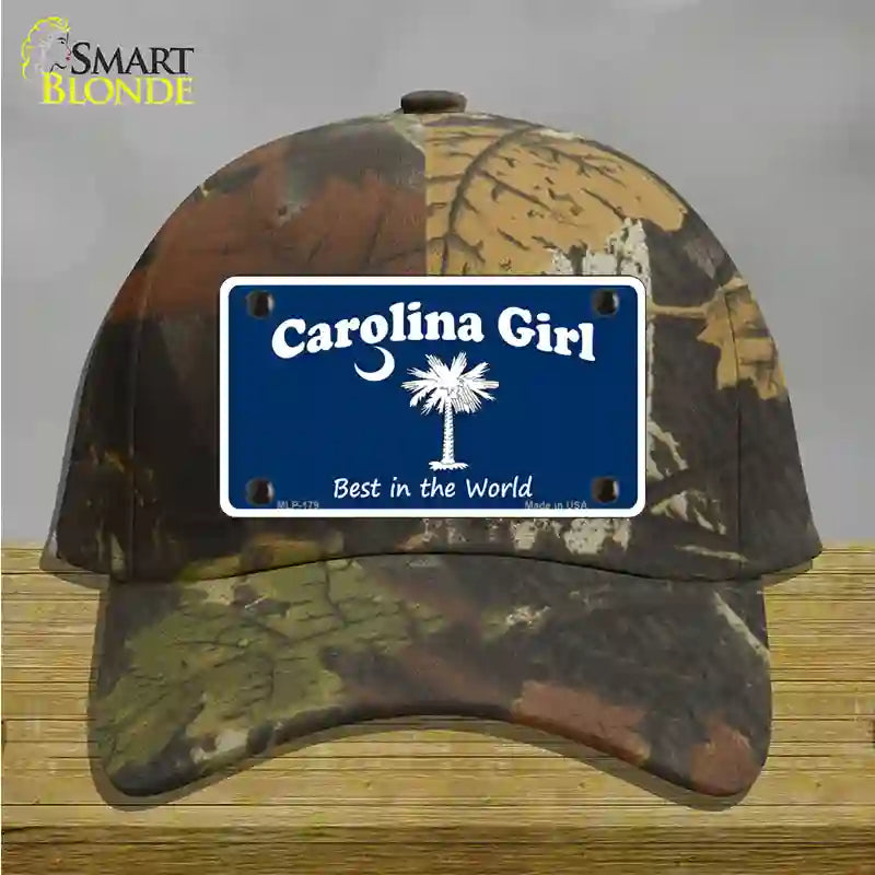 Carolina Girl Blue Novelty License Plate Hat Cotton / Camoflauge