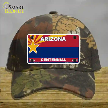 Arizona Centennial Novelty License Plate Hat Camo Cotton