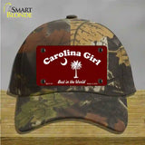 Carolina Girl Burgundy Novelty License Plate Hat Cotton / Camoflauge