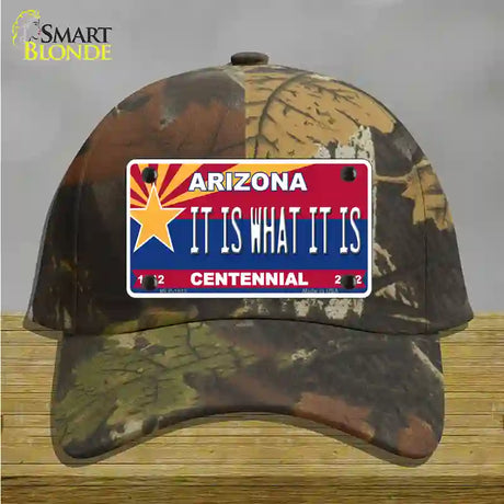 Arizona Centennial It Is What It Is Novelty License Plate Hat Cotton / Camoflauge