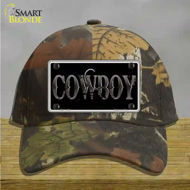 Cowboy Black Novelty License Plate Hat Cotton / Camoflauge