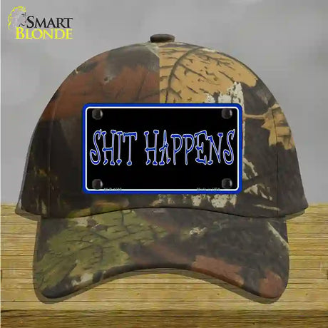 Shit Happens Novelty License Plate Hat Cotton / Camoflauge