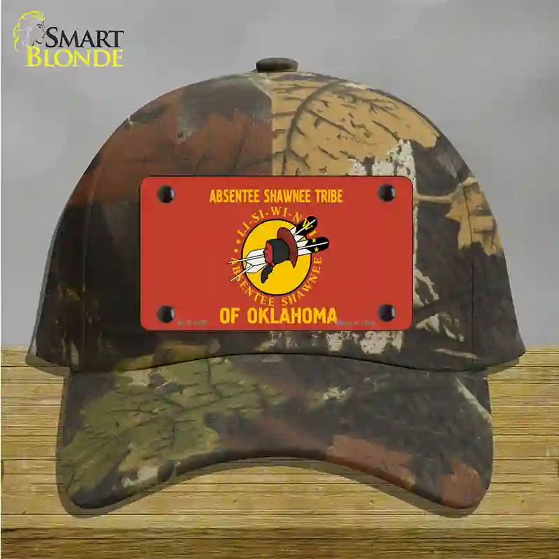 Absentee Shawnee Tribe Flag Novelty License Plate Hat Cotton / Camoflauge