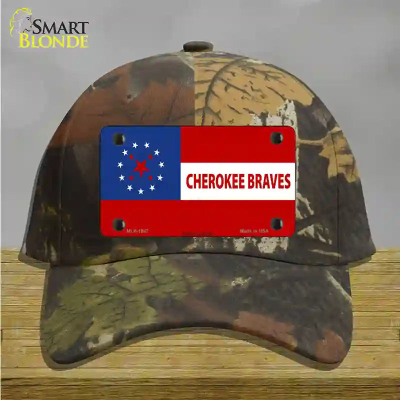 Cherokee Braves Flag Novelty License Plate Hat Cotton / Camoflauge