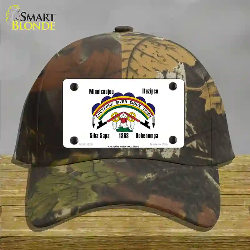 Cheyenne River Sioux Flag Novelty License Plate Hat Cotton / Camoflauge